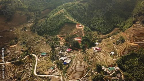 Travelling across Vietnam, in Sa Pa, Murong Hoa. The shot unveils a beautiful tourist destination surrounded with hills and mountains, also a perfect place for hiking. photo