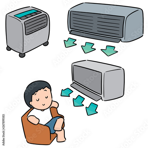 vector set of air conditioner