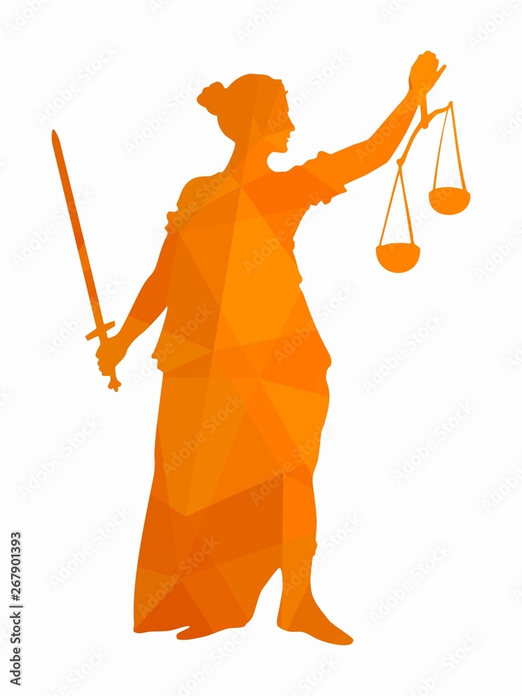 illustration of the statue of justice , vector draw Stock Vector Adobe Stock