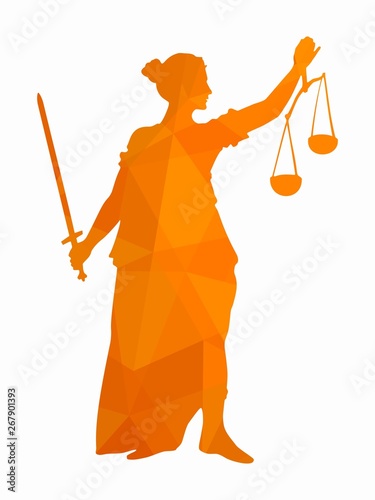 illustration of the statue of justice , vector draw