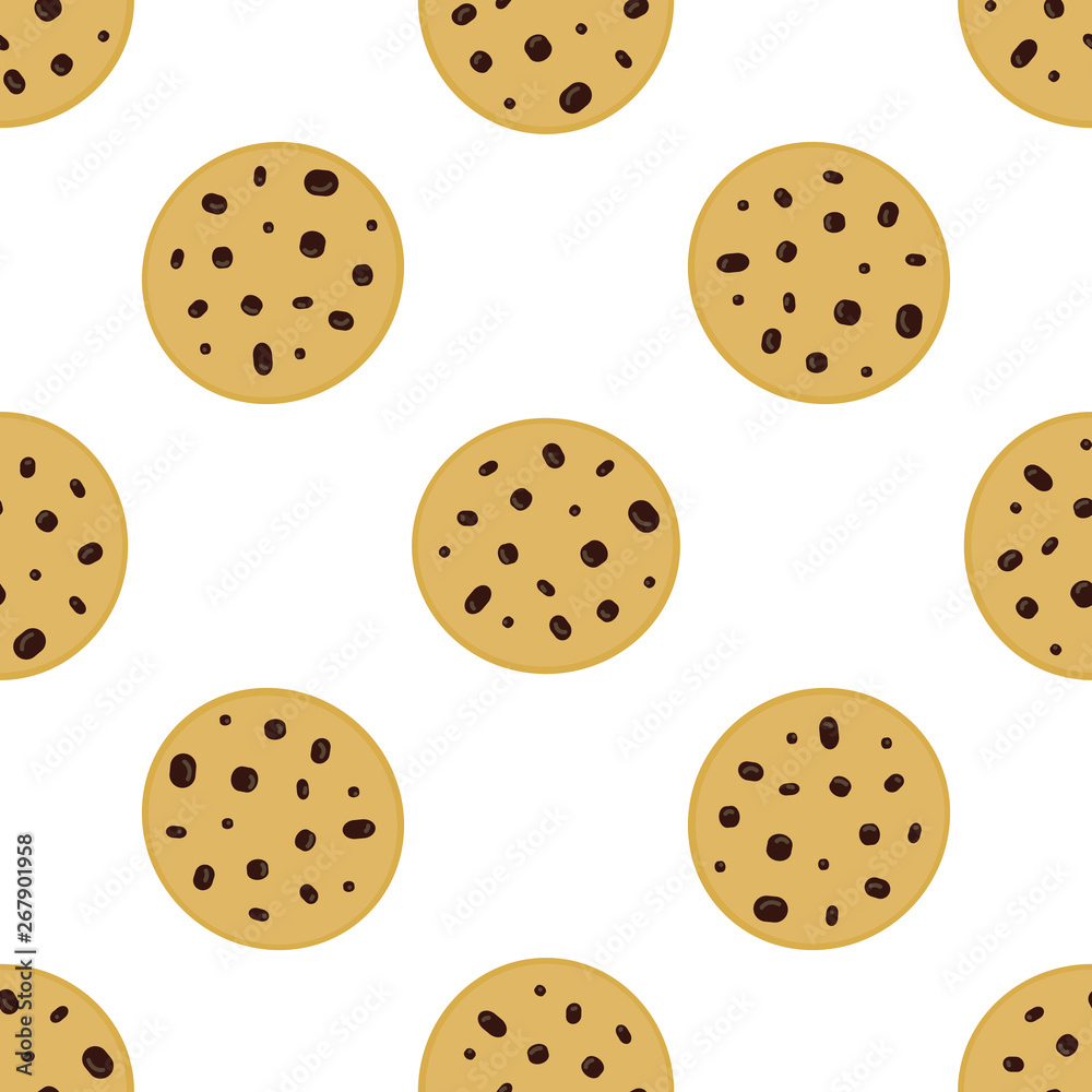 Simple cute cookie flat vector pattern Simple cute cookie flat vector pattern
