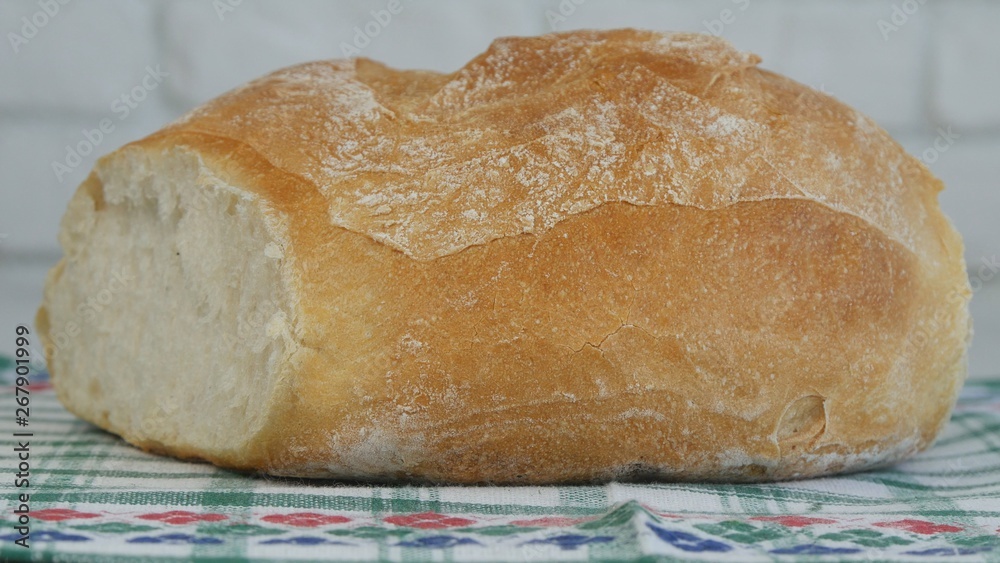 Image with a Delicious Bread Hot and Tasty Made at Home from White Flour
