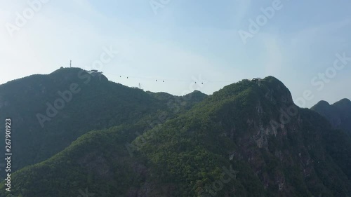 Aerial View Of Langkawi Rain Forest From Cable Car, Pan Right photo