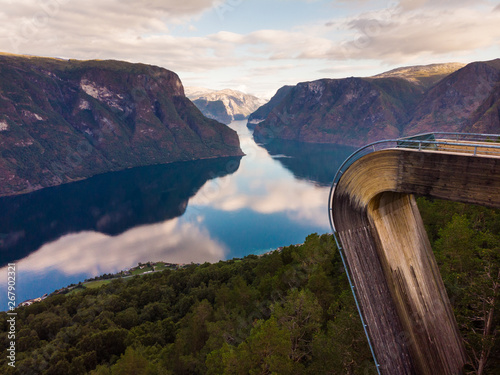 Принти на полотні Aerial view. Fjord landscape at Stegastein viewpoint Norway