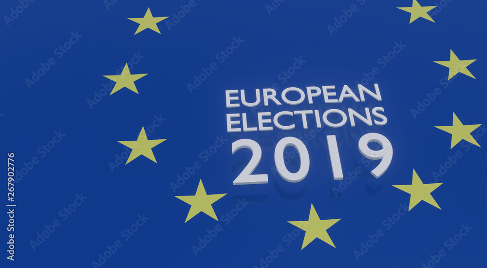 3D ILLUSTRATION OF EUROPEAN ELECTION 2019 3D ILLUSTRATION OF EUROPEAN ELECTION 2019