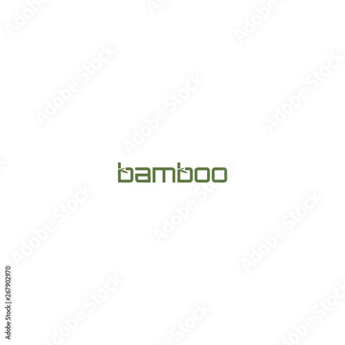 green bamboo vector logo illustration