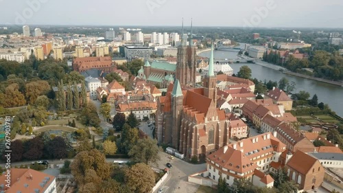 Wallpaper Mural Aerial view of Cathedral Island in Wroclaw, Poland Torontodigital.ca