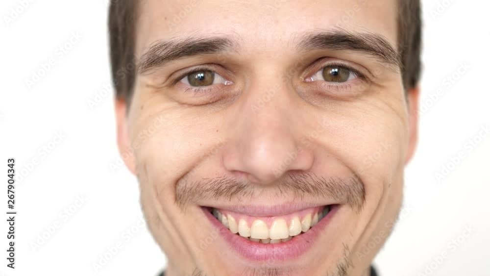 portrait of young attractive happy successful businessman on a white background. slow motion. 3840x2160 portrait of young attractive happy successful businessman on a white background. slow motion. 3840x2160