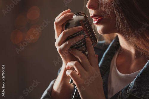Beautiful female singer wit...