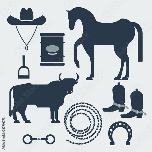 Vector illustration of a rodeo characters.