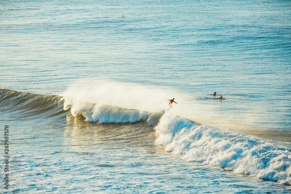 Naklejka premium Surfers and Waves at Bells Beach, Australia