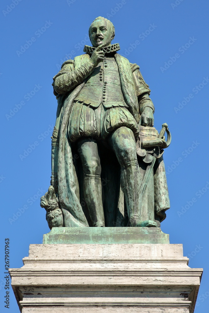 The Statue of Prince William the first, Prince of Orange (1533, 1584), designed by Louis Royer and unveiled in 1848. Located on Plein Square in The Hague, Netherlands