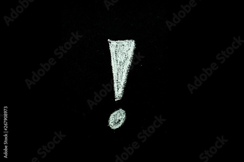 exclamation mark drawn on chalkboard