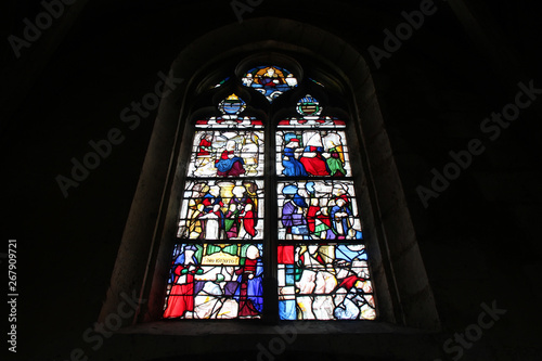 stained-glass window in a church (saint-aignan) in Chartres (France)