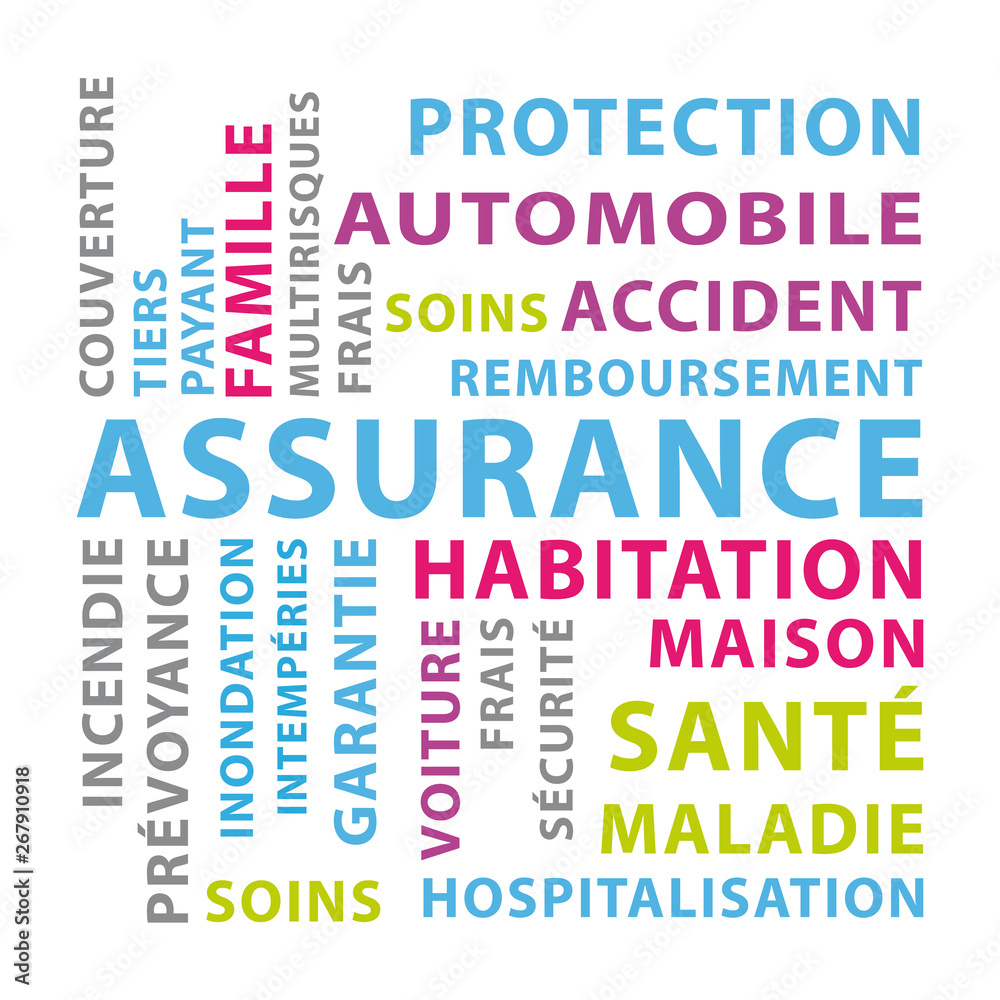 Assurance. Nuage de mots en français. Illustration vectorielle II. Assurance. Nuage de mots en français. Illustration vectorielle II.