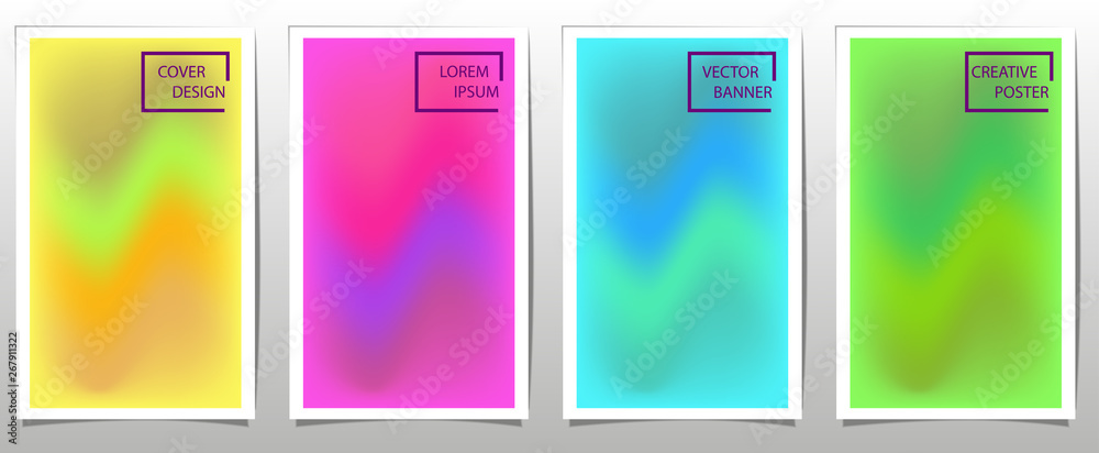 Fototapeta premium Set of covers, brochure, flyer template design with abstract background