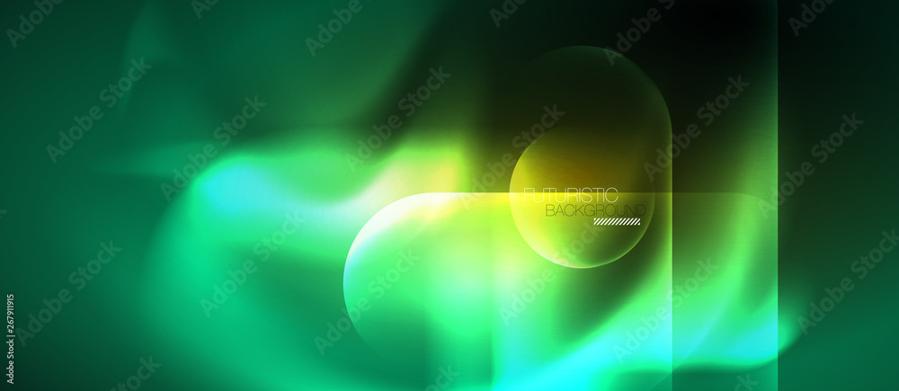 Neon glowing techno lines, blue hi-tech futuristic abstract background template Neon glowing techno lines, blue hi-tech futuristic abstract background template