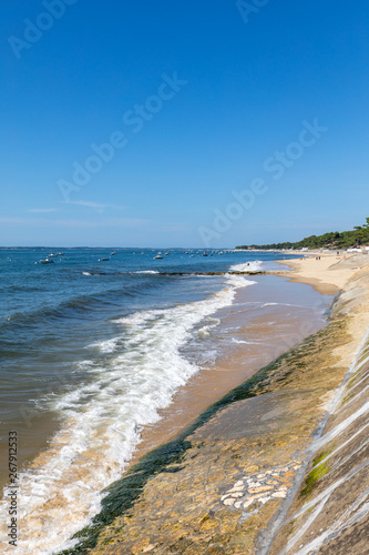 Boats moored  in Archachon Bay, Gironde, France