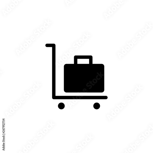 luggage cart icon vector illustration