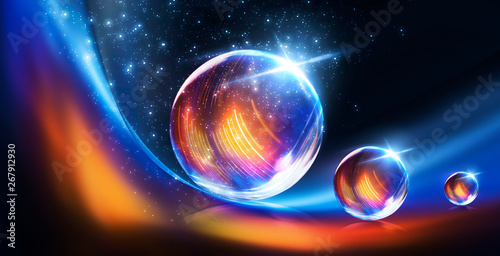 Glass ball, reflection of n...