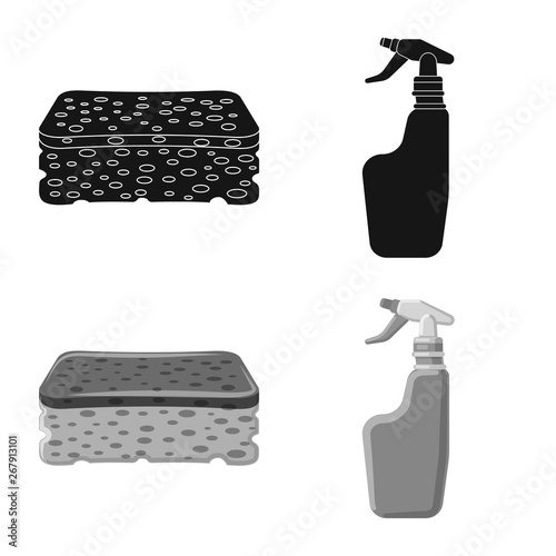 Isolated object of cleaning and service icon. Set of cleaning and household vector icon for stock.