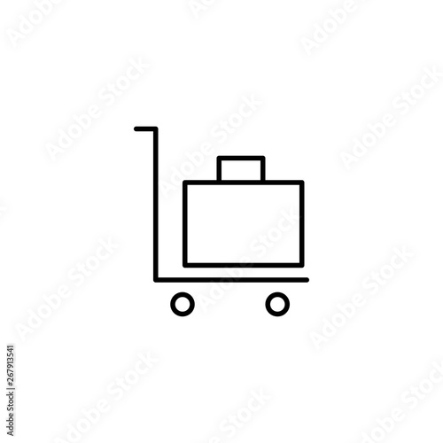 luggage trolley, baggage cart icon vector illustration