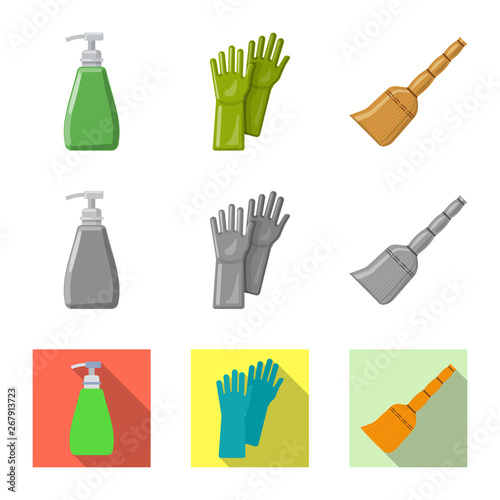Vector illustration of cleaning and service sign. Set of cleaning and household vector icon for stock.