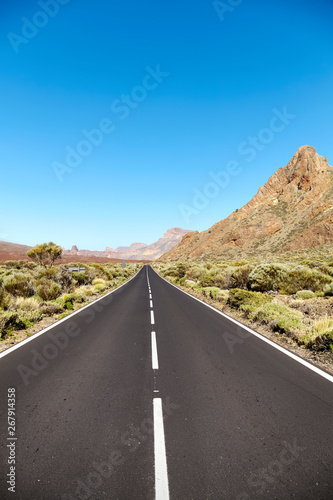 Scenic road in Teide National Park, Tenerife, Spain