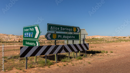 North-South crossing of Australia: signposts on the Stuart highway