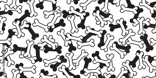 Fototapeta Naklejka Na Ścianę i Meble -  Dog bone seamless pattern vector french bulldog pet halloween cartoon scarf isolated repeat wallpaper tile background illustration doodle
