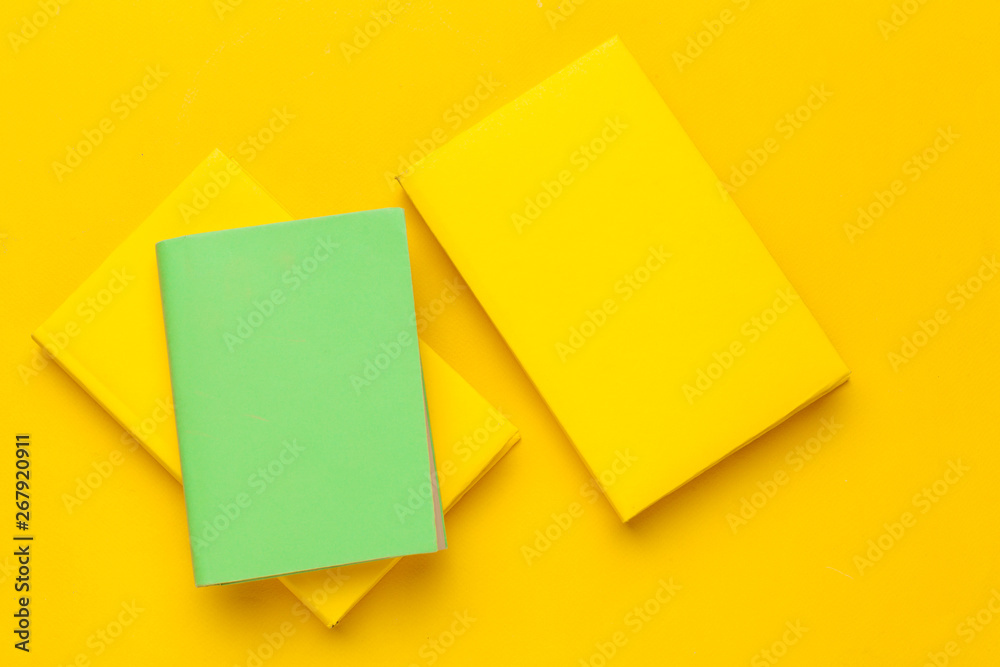 Books on a yellow background Books on a yellow background