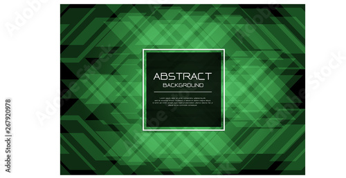 Abstract vector luxury green emerald pattern on black with square banner white frame  template design modern background illustration.