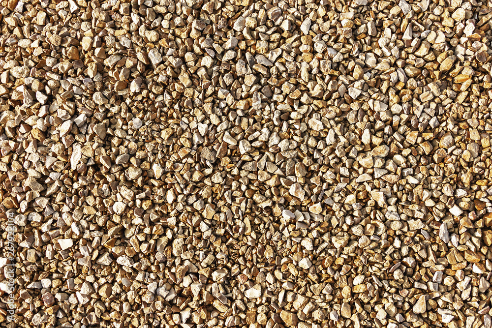 Macadam of limestone for road surface close up, crushed limestone aggregate. Macadam of limestone for road surface close up, crushed limestone aggregate.