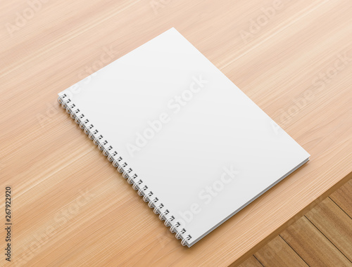 A4 format spiral binding notebook mock up photo