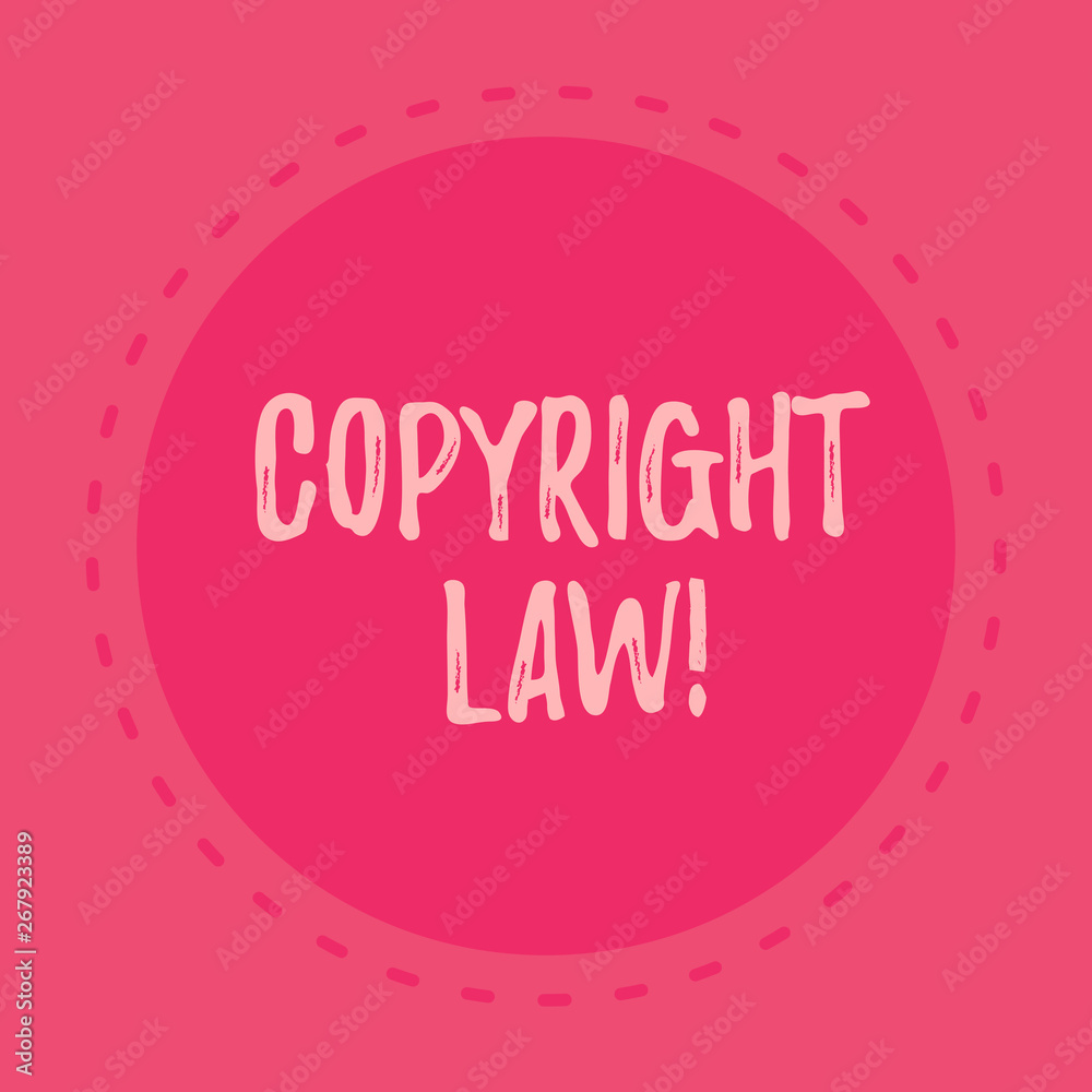 Handwriting text writing Copyright Law. Conceptual photo body of law that governs the original works of authorship