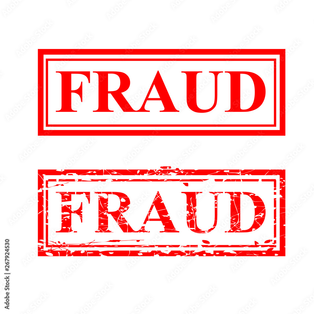 2 style red rubber stamp, fraud, isolated on white 2 style red rubber stamp, fraud, isolated on white