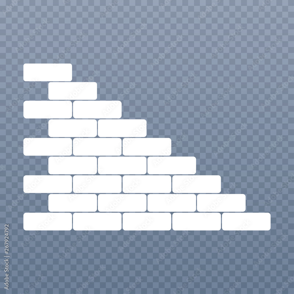 Brick wall icon. Vector illustration of brickwork icon in flat design on transparent background. - Vector Brick wall icon. Vector illustration of brickwork icon in flat design on transparent background. - Vector