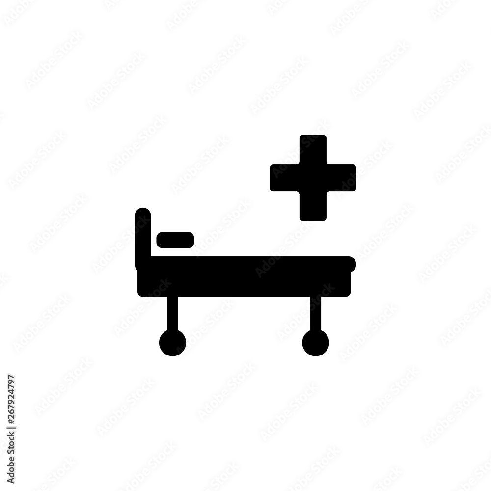 Fototapeta premium hospital bed icon vector illustration