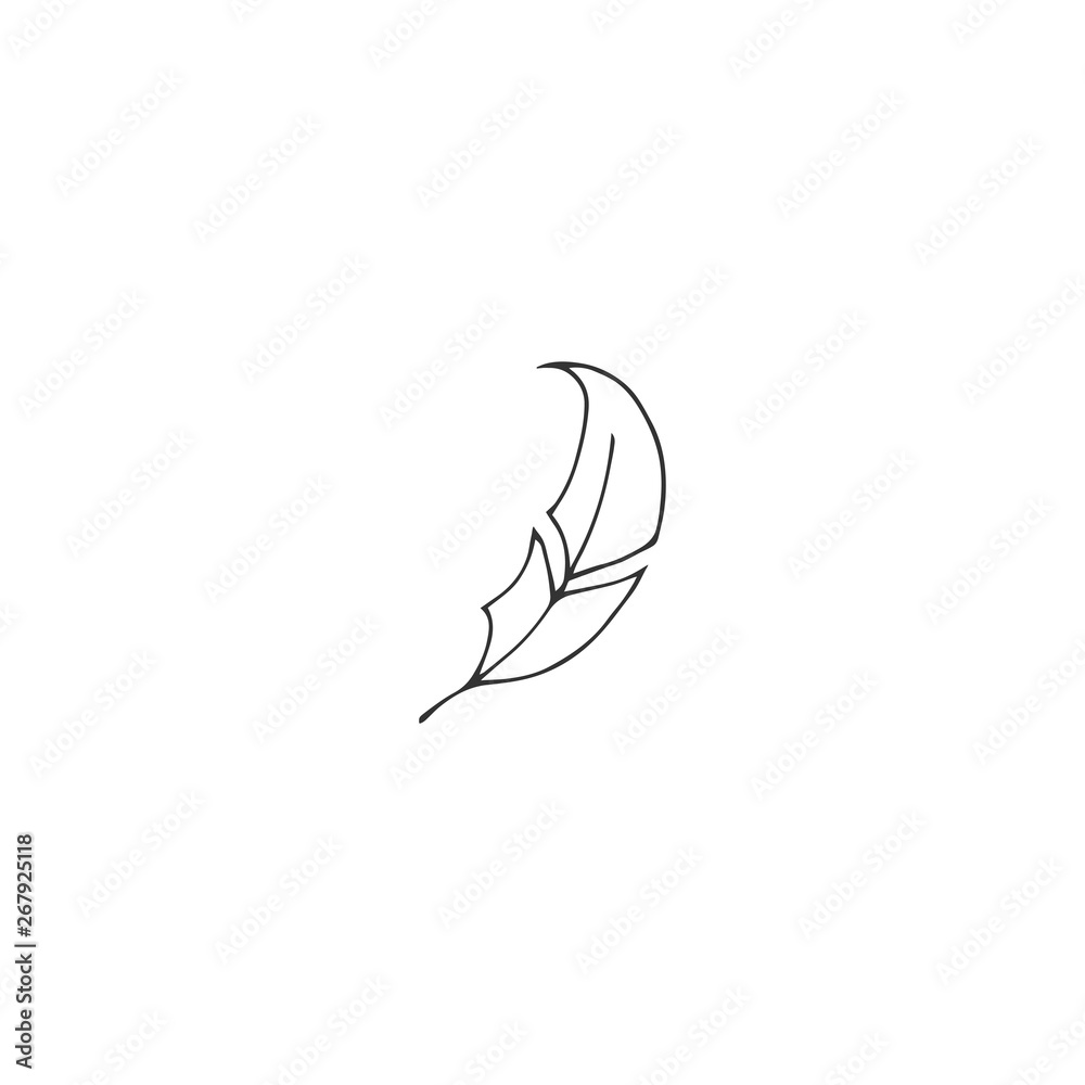 Fototapeta premium A feather pen, vector hand drawn icon. Creative Contest theme.