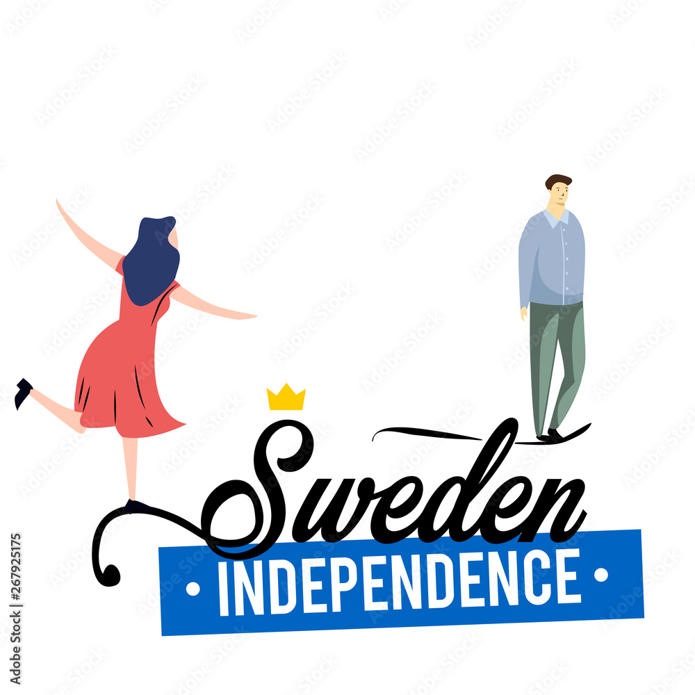 Happy Sweden independence Day Vector Template Design Illustration