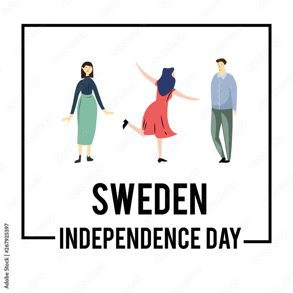 Happy Sweden independence Day Vector Template Design Illustration