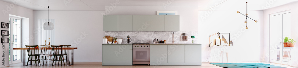 Fototapeta premium modern scandinavian style interior.