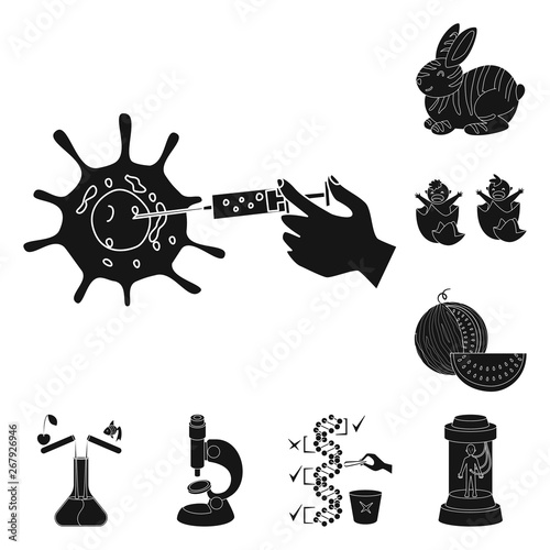 Vector design of quality and laboratory icon. Collection of quality and genetically stock vector illustration.