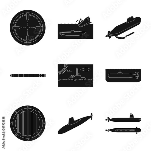 Vector illustration of technology  and fleet logo. Collection of technology  and navy stock vector illustration.