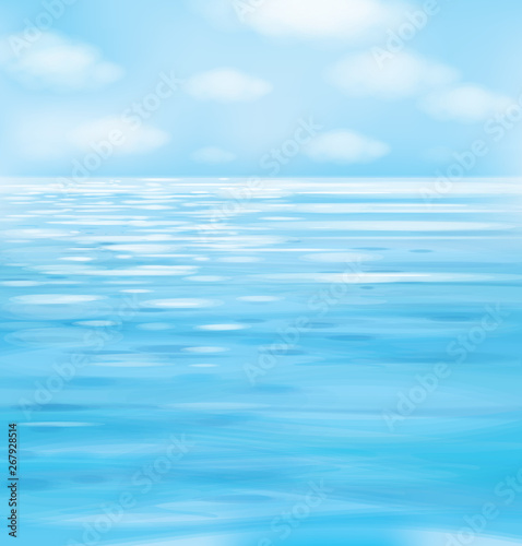 Vector blue seascape background.