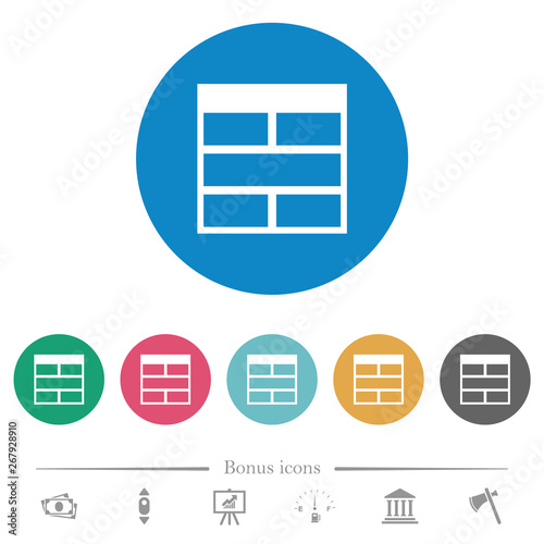 Spreadsheet horizontally merge table cells flat round icons photo