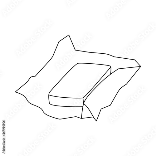 Vector design of butter and pack icon. Collection of butter and foil stock vector illustration.