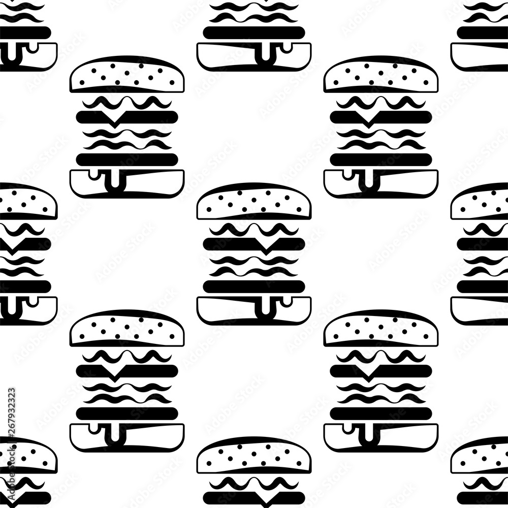 Burger Icon Seamless Pattern, Fast Food Burger Burger Icon Seamless Pattern, Fast Food Burger