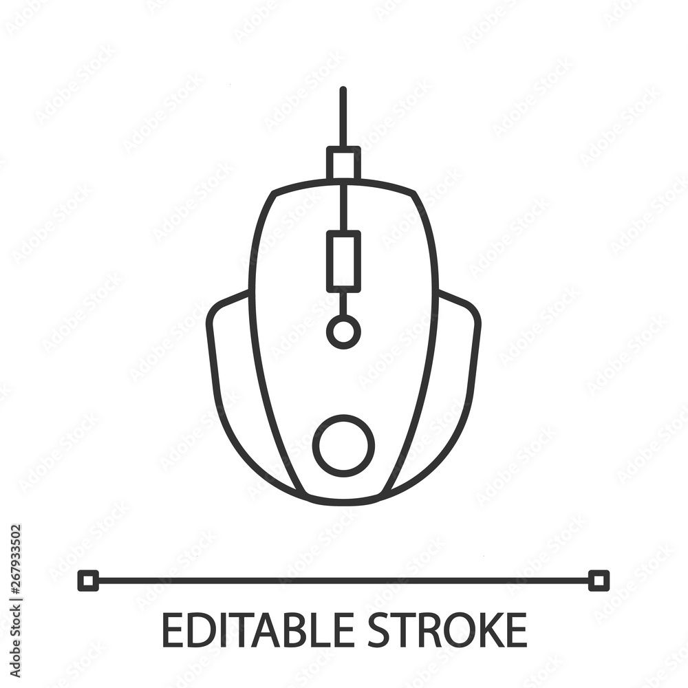 Fototapeta premium Gaming mouse linear icon