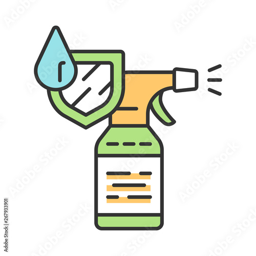 Waterproof spray bottle color icon